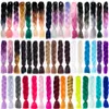 Echt haar bulks Ombre Synthetische vlechthaarextensions Jumbo vlechten voor vrouwen Vlechten 24'' 100g Tweekleurig Ombre Kleur Roze Zwart Blauw Groothandel 230828