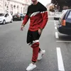 Męskie dresy mody Set Tracksuit Spring Long Rleeve T Shirt Men Menpants Casual 3D Print Bluza