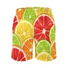 Herr shorts sommargym färgglada apelsiner kör frukt skriva ut anpassade bräde korta byxor klassiska snabba torr strandstammar plus storlek