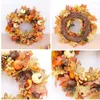 Decorative Flowers 5 Wreath Decor Pumpkin Home Door Maple Hanging Autumn Festival Legs For Crafts