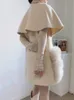 Womens Fur Faux Famous brand Fall winter Luxury Women Real Wool cashmere Vest waistcoat Long Jackets abrigos de lana 230828