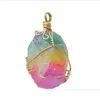 Pendentif Colliers Cadeau de fête Irregar Nature Pierre Améthyste Rose Quartz Blanc Cristal Citron Collier Drop Livraison Bijoux Pendentifs Dhocl