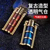 Retro Transparent Fuel Tank No No Gas Lighter Vintage Metal Grinding Wheel Lighter Men's Smoking Gadget Gift XG5X XG5X