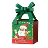 Present Wrap 5/10pcs god jul godislåda med band xmas jultomten claus behandla paket navidad party år dekor