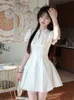 Bubble Sleeve French Elegant Dres Chiffon Vintage Sweet Party Mini Dress Female White Retro Cute Fairy Summer New 230808