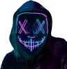 LED Glow Black على شكل حرف V على شكل بارد Light Halloween Mask Mask Step Step Dance Glow Fun Election Year Roal Play Clothing Supplies Supplies Scks 829