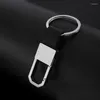 Porte-clés 1pc / lot mode cuir porte-clés en métal taille suspendue véritable chaînes simples pour hommes pour accessoires de voiture cadeau