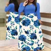 Grundlegende Freizeitkleider XL Damen Frühling und Herbst Drucknähte Blumen Langes Bankettkleid Enges Kleid Elegante sexy Frau Langes Kleid Sommer 230829