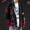 Erkek Sweaters Retro Japon Ulusal Rüzgar Kedi Sakal Sweater Erkek Çift Y2K Sokak Moda Markası Gevşek Kore Trendi hırka süveter kat üst 230829
