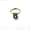 50st Gold Color Letter Rings with Clear Rhinestone Justerbar storlek