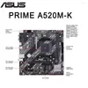 Cartes mères AMD PRIME A520M-K Socket AM4 Carte mère DDR4 64 Go PCI-E 3.0 M.2 Carte mère de bureau Ryzen CPU Overlocking 5000