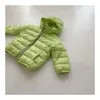 Casaco para baixo leve jaquetas finas para bebês meninas meninos outono inverno estilo coreano sólido quente zíper casacos com capuz crianças outerwear 2-6y