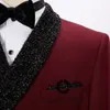 Abiti da uomo Blazer Cenne Des Graoom Ultimo design del cappotto Uomo Tailor Made Tuxedo 2 pezzi Blazer Wedding Party Cantante Sposo Costume Homme Maroon 230828