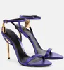 Elegant Brands woman desinger sandal Padlock Pointy Naked Sandals Shoes Women Lock-and-key Metal StilettoHigh black Heels Sexy Lady Party Wedding Dress EU35-43