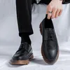 Robe chaussures printemps été décontracté hommes cuir affaires vintage britannique mocassins noir luxe travail italien brogue oxfords