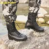 Buty CQBFURY Black Mens Tactical Skórzane letnie wodoodporne buty wojskowe Walka oddychająca but armii z zamkiem 3846 230829