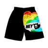 Pantaloncini da uomo Hey Bear Sensory 3D Print Board Trunks Estate Casual Quick Dry Beach Uomo Hip Hop Pantaloni corti Pantaloni Bottoms