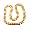 Boucle en diamant Hip Hop personnalisée en acier inoxydable pour hommes, chaîne à maillons cubains Miami remplie d'or 18 carats, vente en gros