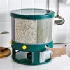 Бутылки для хранения ковша рис сухой измерительный диспенсер 6 зерновые сетки вращающийся контейнер кухонный организатор питания