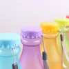 ウォーターボトルキャンディーカラー壊れやすいソーダボトルプラスチックフロストシールされた卸売ポータブルスポーツカップ550ml