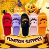 Kuh Halloween Highland Pumpkin Pantoffers plus Frauen Laternenhaus Schuhe flach weicher Fuzzy Slipper für Party T230828 BB770