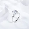 Anéis de cluster 2023 de alta qualidade 3/7/9mm travesseiro em forma de d cor moissanite casamento para mulheres prata 925 banhado 18k anel de ouro