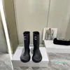 Bottes de pluie femmes créateurs de mode bottes cuir caoutchouc talon hauteur 3.5 cm hauteur du tube 32 cm botte de pluie taille 36-41
