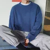 Pulls pour hommes Hommes Casual Fit Pull Élégant Coréen Tricot Lâche Couleur Solide O-Cou pour Automne Hiver Streetwear Mode
