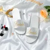 Slippers Woman Satin 2023 Wedding Women Sandals Summer Shoes Soft Bottom Bride Sandal Zapatos De Mujer