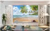 Wallpapers Custom Po Wallpaper For Walls 3 D Mediterranean Murals Romantic Seaside Landscape Tree Painting TV Background Wall