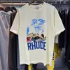 T-shirt da uomo di buona qualità 2023ss Rhude Fashion T-shirt da uomo Casual Coppia Tees Racing Stampa T Shirt da donna Manica corta con etichette