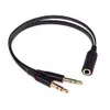 3.5 Mm Aux Cable Splitter Headset Cable Adapter Female To 2 Male Y-Splitter Audio Cable 1 To 2 Jack Headphones Microphone