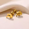 Stud Oorbellen Roestvrij Stalen Oorbel Voor Vrouwen Esthetische 18K Goud Kleur Leuke Piercing Grappige Mini Dubbele Vis Sieraden Party Gift