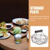 Dinnerware Sets Snack Basket Mini Pots Iron Plate Egg Rack Oval-shaped Serving Tray Wrought Fruit Fast