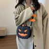 Evening Bags Y2K Korean Fashion Pumpkin Halloween Fun Shoulder Underarm Harajuku Tote Bag Crossbody Ladies Purses Bagutte Handbag 230828