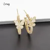 Hoop Earrings Delicate Tiny Zircon Butterfly Ear Studs Earring For Women Fashion Body Piercing Jewelry Gift Egirl Style Ornament