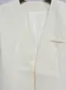 Trajes de mujer silueta con cuello en V Blazer sin botones diseño minimalista holgado ajuste recto Simple 2023 otoño abrigo de traje femenino