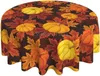 Table Cloth Fall Pumpkin Tablecloth 60 Inch Round Autumn Thanksgiving Dust Proof Wrinkle Resistant Rustic 230828