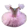 Dancewear Professionnel Ballet Tutu Filles Bleu Rose Plateau Crêpe Tutu Ballerine Robe De Soirée Adulte Femmes Enfant Enfants Ballet Danse Costume 230829