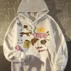 Sweats à capuche pour femmes Sweatshirts coréen Harajuku dessin animé motif impression femmes décontracté lâche Y2K sweat à capuche Vintage rue Kawaii vêtements hauts veste 230828