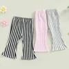 Trousers 2023-12-19 Lioraitiin Spring Kids Girls Casual Party Street Fall Striped Print Bell-Bottoms Long Pants Clothes