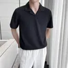 Men's Polos Men Polo Shirts Short Sleeve Breathable Male Cotton Tee Shirt Knitted Ice Silk Tops Plus Size 2023