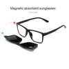 Zonnebril Brightzone 51 Pak Mode Clip-on Geel Zonnebrilmonturen Magnetische Brillen Heren Bril 6 In 1 Transparante Lens 230828