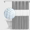 Shower Curtains Pure Color Thick Stitching Shower Curtain Bathroom Curtain Peva Gray Semi-permeable Bath Waterproof Partition Shower Curtain R230829