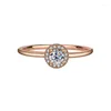 Cluster Rings 925 Sterling Silver D Color Mosang Diamond Rose Gold Small Round Bag Simple Fashion Classic Wedding Ring