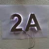 15 cm hoog reclame-frontlit acryl buitenhuisnummer, 6 "hoog verlicht roestvrij staal verlicht led-huisnummer