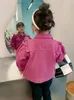 Vestes 1-8 ans enfants bambin filles Rose rouge Denim veste à manches longues vêtements d'extérieur en coton printemps automne jean décontracté manteau