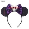 Hair Accessories Spider Halloween Festival Headband 5'' Sequin Bow 3.3'' Mouse Ears Hairband For Girl Woman DIY Boutique Party Hair Accessories 230828