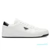 Prad Luxury Downtown Leather Sports Casual Shoe Metal Triangle Designer Top High Flat Bottom Low Top äkta läder Tennis Rinnande skor Basket Sneakers