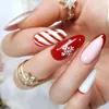 False Nails Wearable Manicure Christmas French Fake Fashion Full Cover Round Head Press On Nail Women